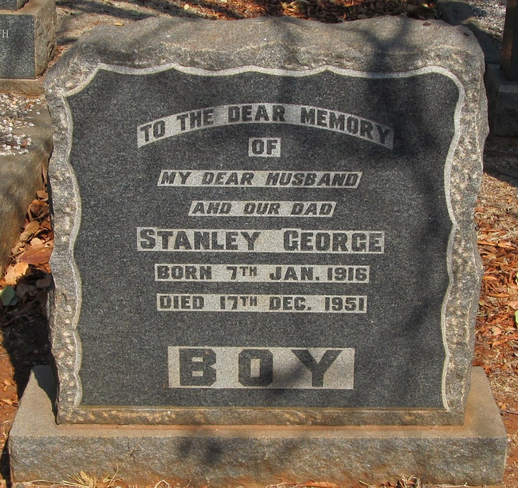 BOY Stanley George 1916-1951