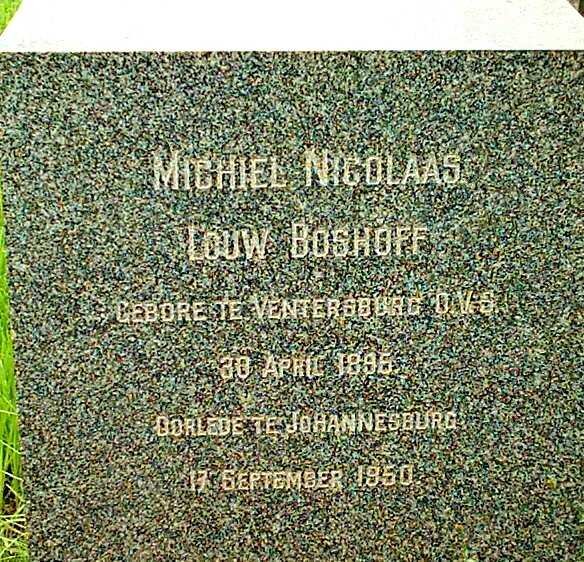 BOSHOFF Michiel Nicolaas Louw 1896-1950
