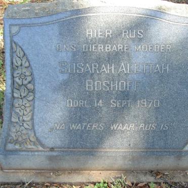 BOSHOFF Matthys J.J -1966 &amp; Susarah Alettah -1970 