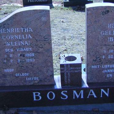 BOSMAN Hendrik Geldenhuys 1908-1985 &amp; Henrietha Cornelia VISAGIE 1908-1993