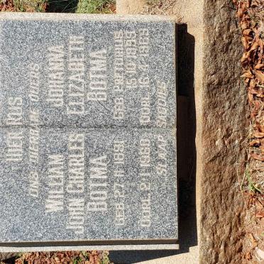 BOTMA William John Charles 1891-1960 &amp; Johanna Elizabeth PRETORIUS 1899-1969