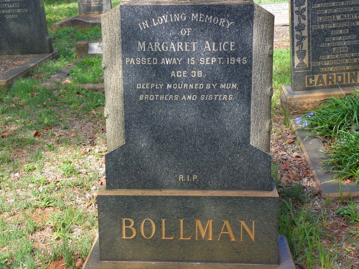 BOLLMAN Margaret Alice -1945