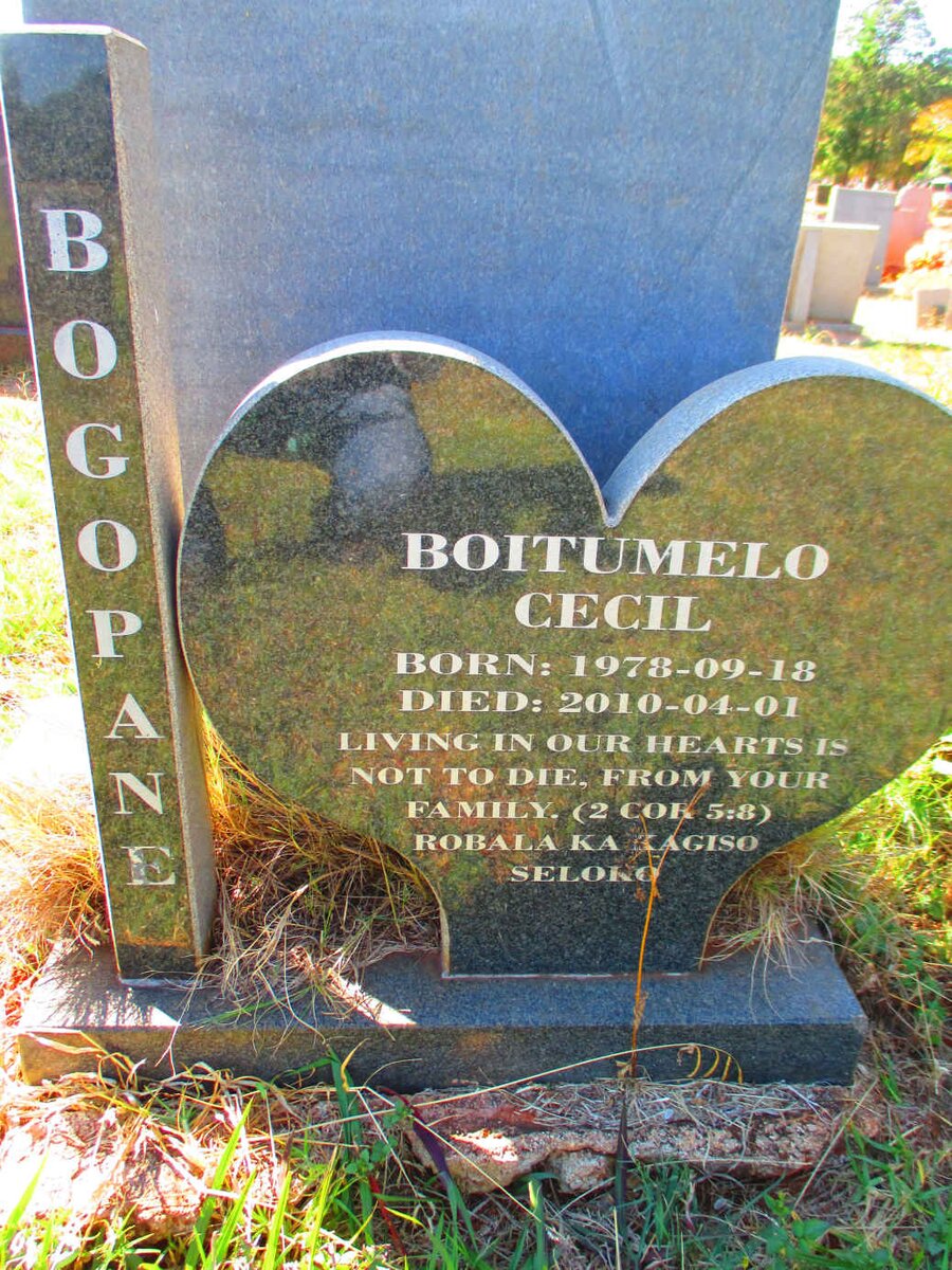 BOGOPANE Boitumelo Cecil 1978-2010