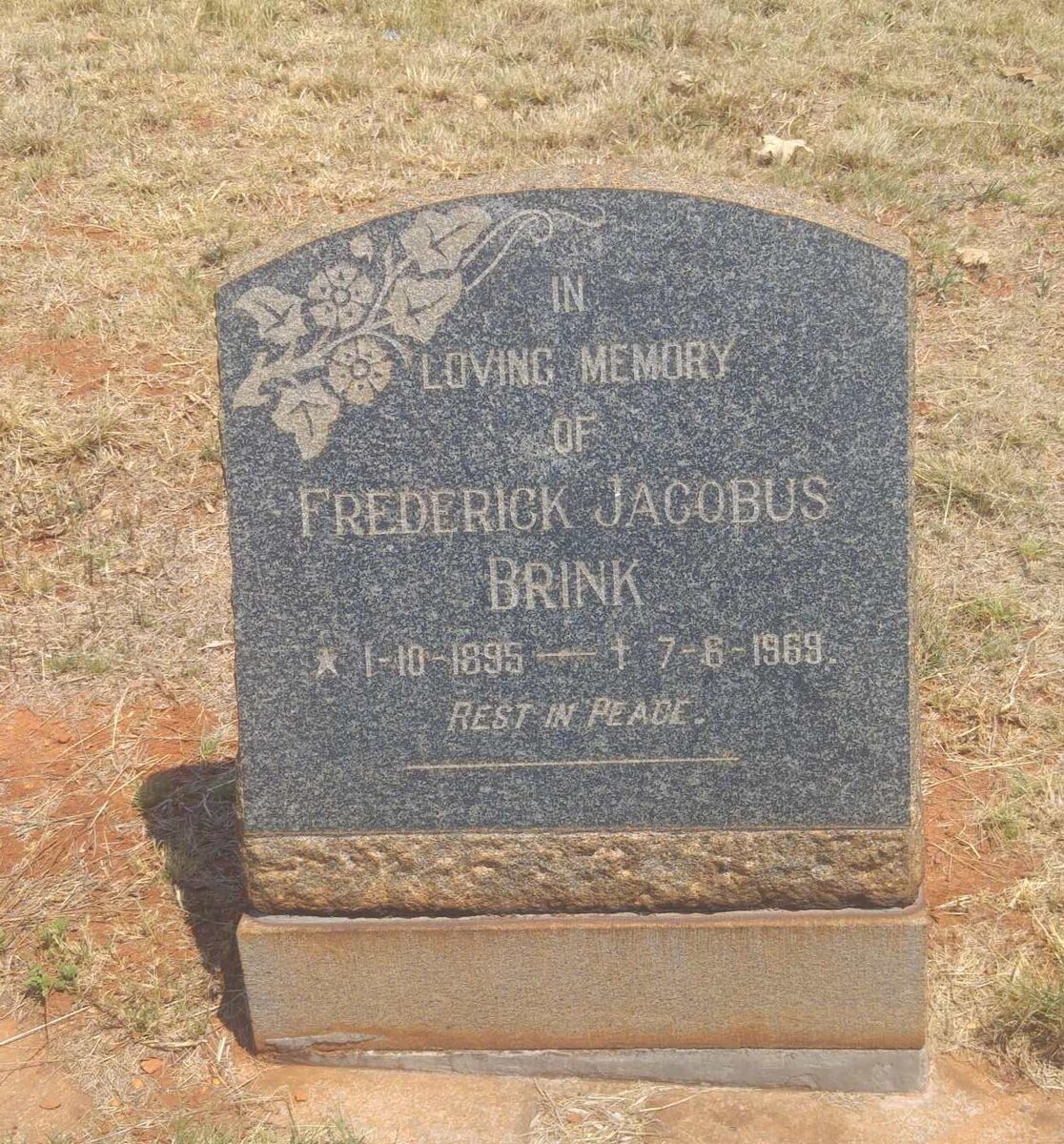 BRINK Frederick Jacobus 1895-1969