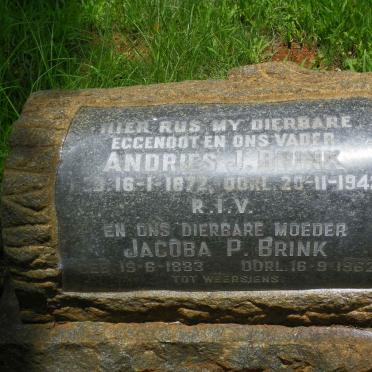 BRINK Andries J. 1872-1942 &amp; Jacoba P. 1883-1962