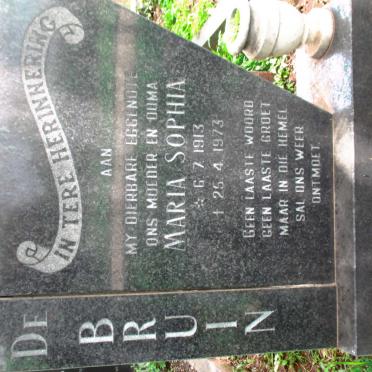 BRUIN Maria Sophia, de 1913-1973
