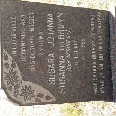 BRUYN Susara Johanna Susanna, de nee HERHOLDT 1912-1969