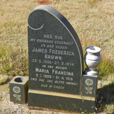 BROWN James Frederick 1906-1974 &amp; Maria Francina 1908-1976