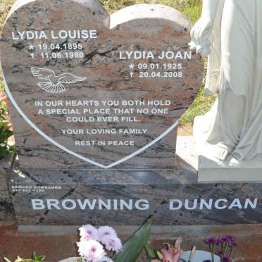 BROWNING Lydia Louise 1895-1980 :: DUNCAN Lydia Joan 1925-2008