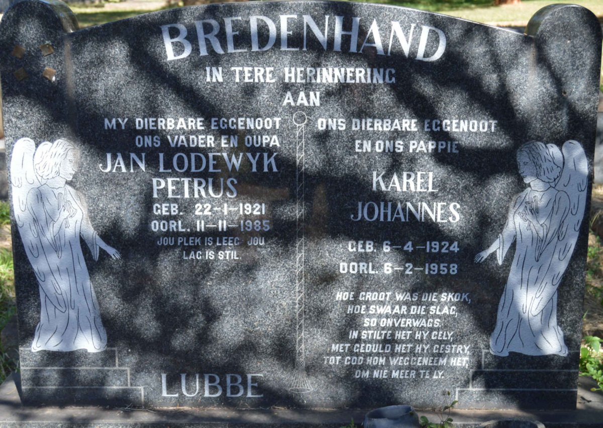 BREDENHAND Karel Johannes 1924-1958 :: LUBBE Jan Lodewyk Petrus 1921-1985
