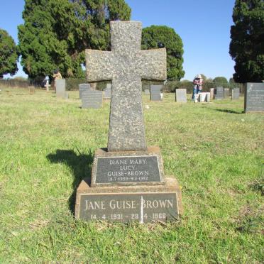 BROWN Jane, GUISE 1931-1966 :: GUISE-BROWN Diane Mary Lucy 1959-1982