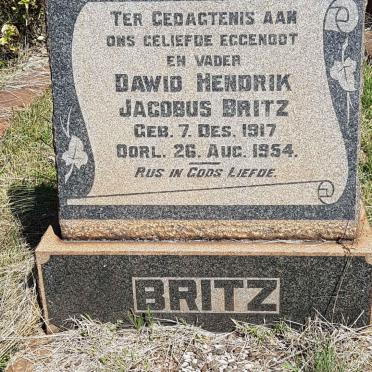 BRITZ Dawid Hendrik Jacobus 1917-1954