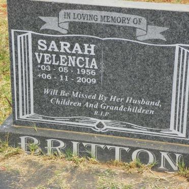 BRITTON Sarah Velencia 1956-2009