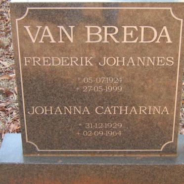 BREDA Frederik Johannes, van 1924-1999 &amp; Johanna Catharina 1929-1964