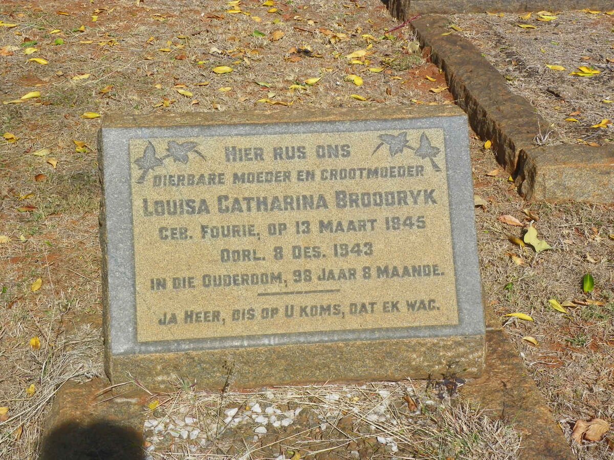 BROODRYK Louisa Catharina nee FOURIE 1845-1943