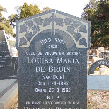 BRUIN Hendrik Petrus, de 1894-1970 &amp; Louisa Maria Van DUIN 1898-1962