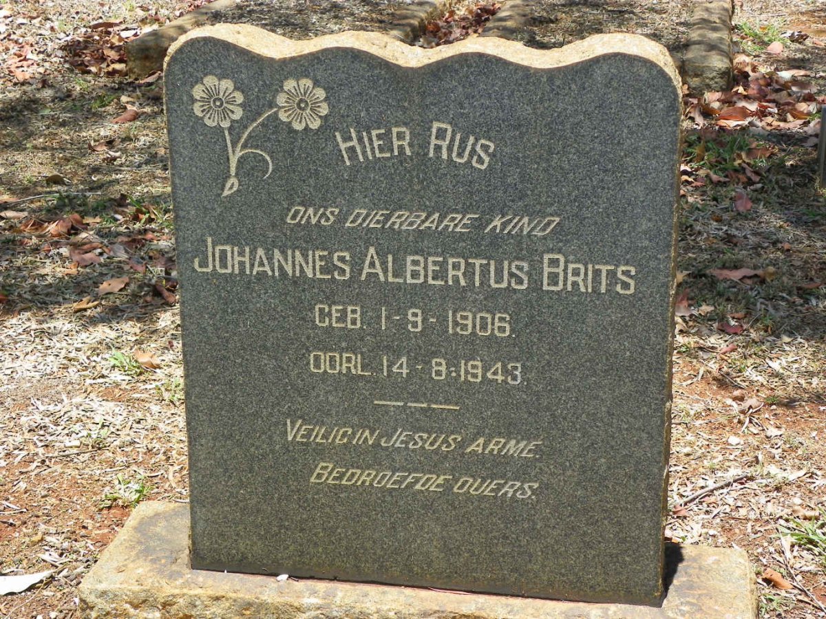 BRITS Johannes Albertus 1906-1943