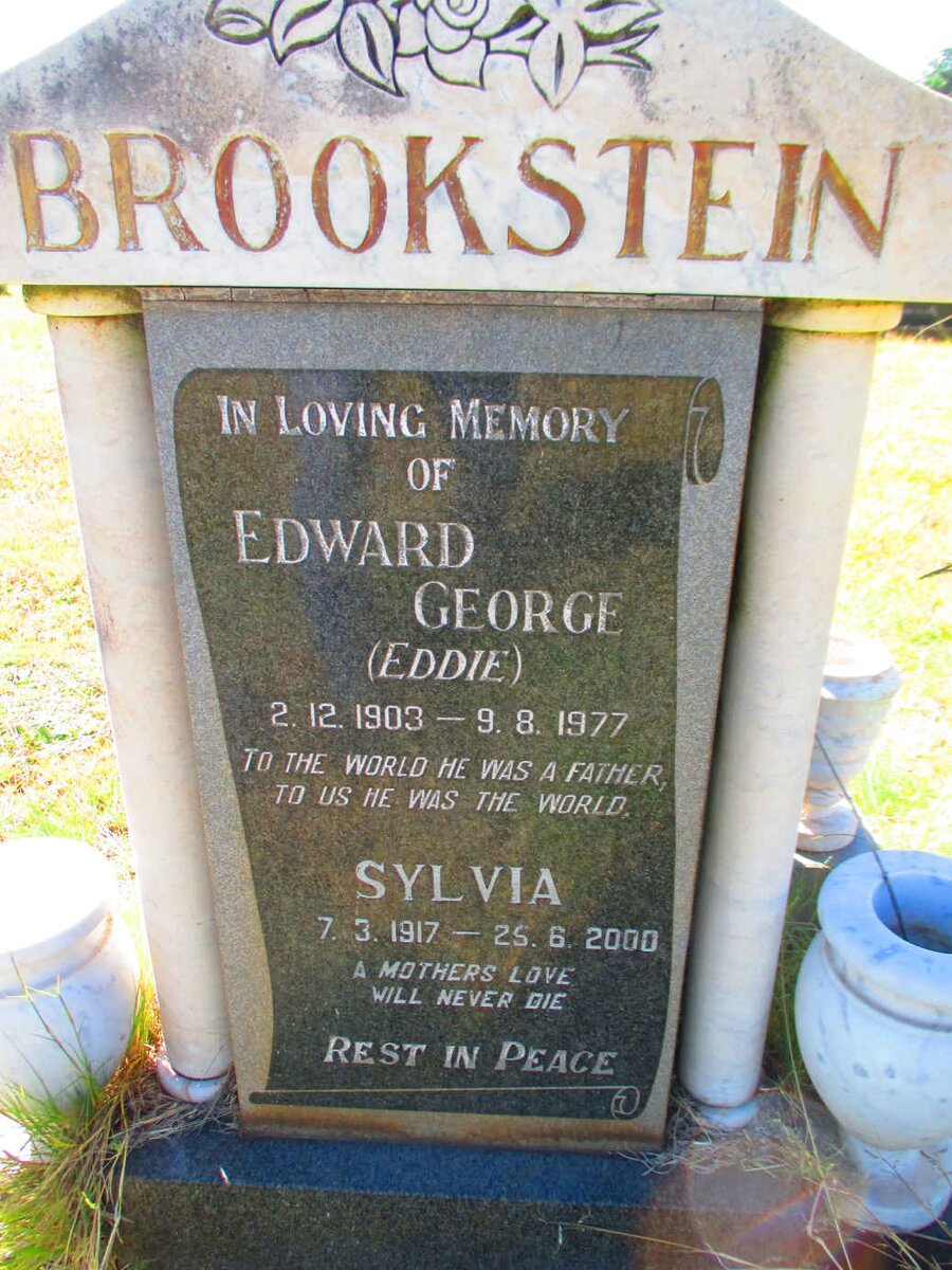 BROOKSTEIN Edward George 1903-1977 &amp; Sylvia 1917-2000