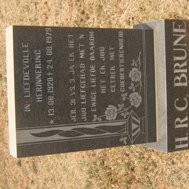 BRUNE H.R.C. 1920-1979