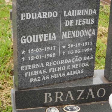 BRAZAO Eduardo Gouveia 1917-1988 &amp; Laurinda de Jesus Mendonca 1917-1999