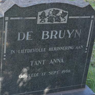 BRUYN Anna, de -1956