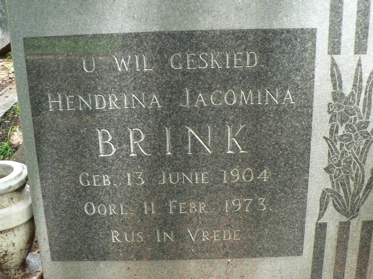BRINK Hendrina Jacomina 1904-1973