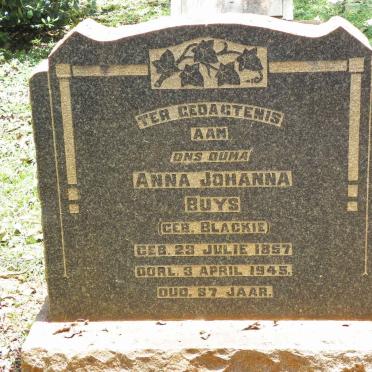 BUYS Anna Johanna nee BLACKIE 1857-1945