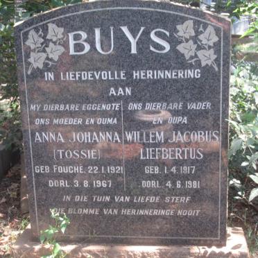 BUYS Willem Jacobus Liefbertus 1917-1981 &amp; Anna Johanna FOUCHÉ 1921-1967