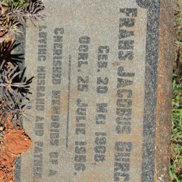 BURGER Frans Jacobus 1908-1956