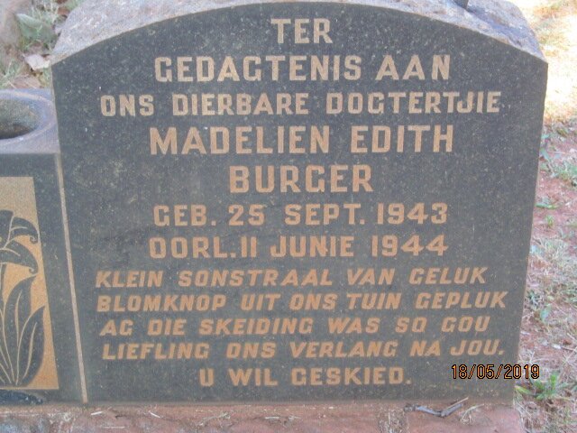 BURGER Madelien Edith 1943-1944