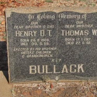 BULLACK Henry D.T. 1908-1966 :: BULLACK Thomas W. 1917-1952