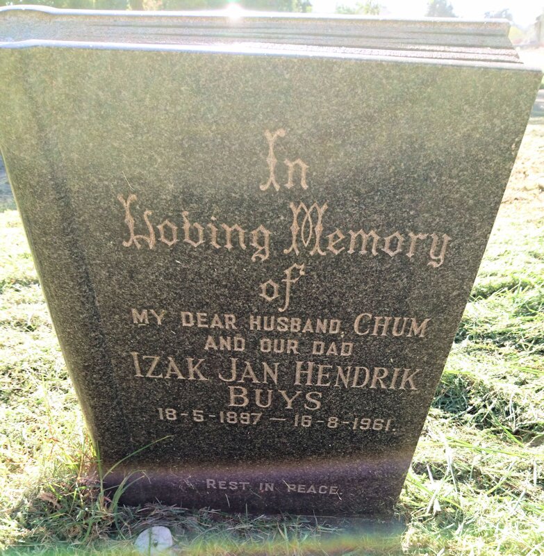 BUYS Izak Jan Hendrik 1897-1961