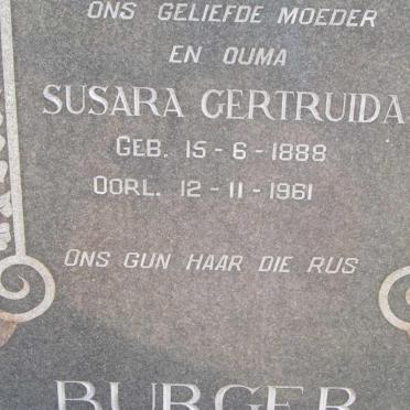 BURGER Susara Gertruida 1888-1961