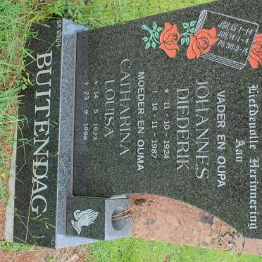 BUITENDAG Johannes Diederik 1924-1987 &amp; Catharina Louisa 1923-1996