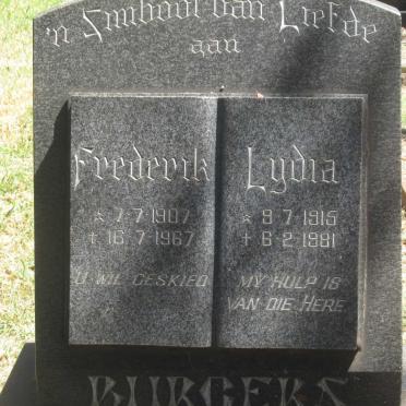 BURGERS Frederik 1907-1967 &amp; Lydia 1915-1981