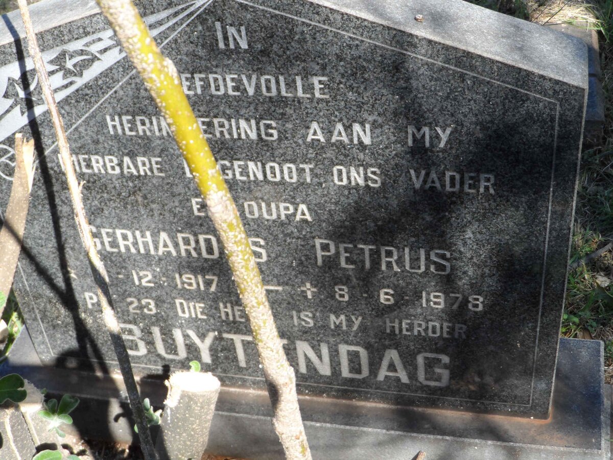 BUYTENDAG Gerhardus Petrus 1917-1978