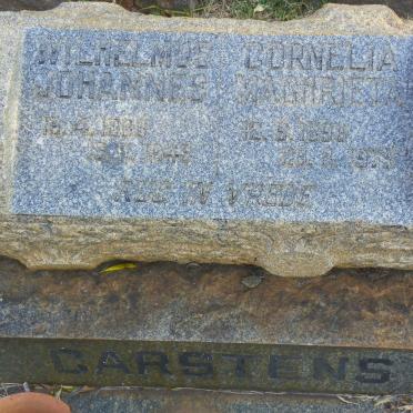 CARSTENS Wilhelmus Johannes 188? -1948 &amp; Cornelia Maghrieta 1898-1975