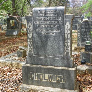 CHOLWICH Hester Geremina nee SWAN 1884-1946