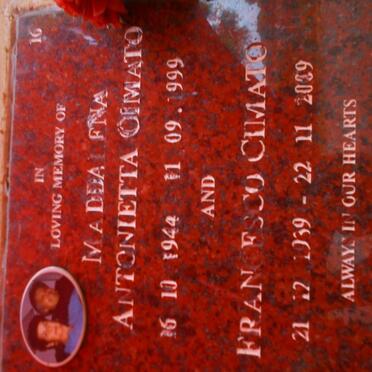 CIMATO Francesco 1939-2009 &amp; Maddalena Antonietta 1944-1999