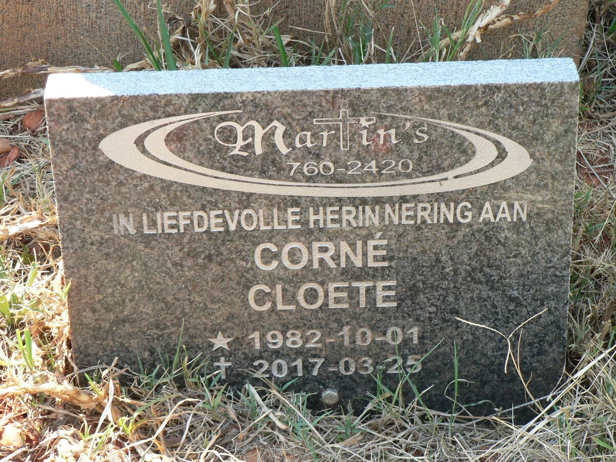 CLOETE Corne 1982-2017