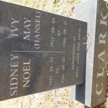 CLARK Sidney Noel 1921-1962 &amp; Ivy May HANSEL 1922-1984