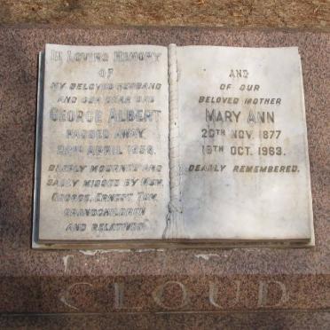 CLOUD George Albert -1959 &amp; Mary Ann 1877-1963