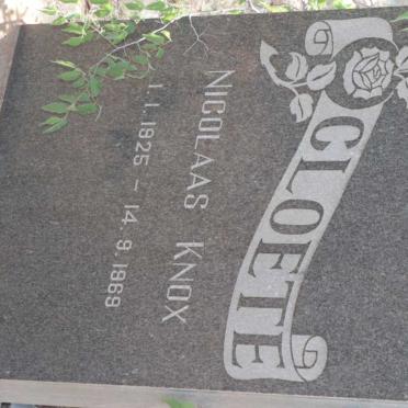 CLOETE Nicolaas Knox 1925-1969