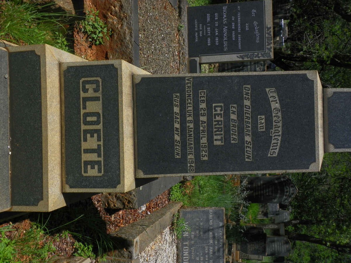 CLOETE Gerrit 1925-1948