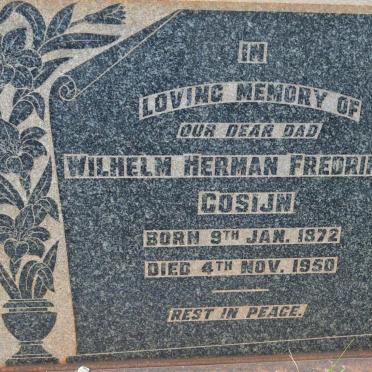 COSIJN Wilhelm Herman Fredrikus 1872-1950