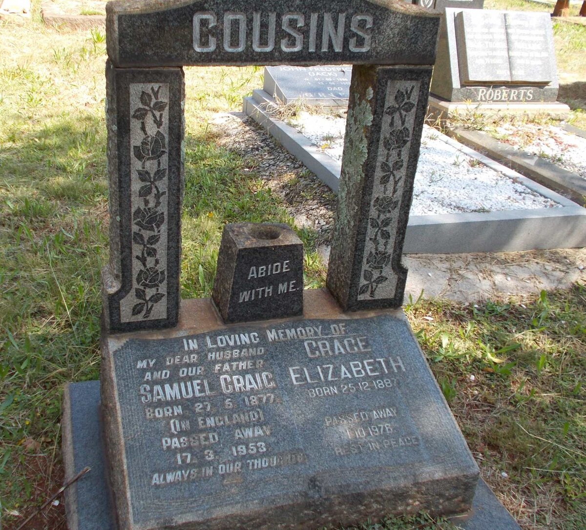 COUSINS Samuel Craig 1877-1953 &amp; Grace Elizabeth 1887-1976