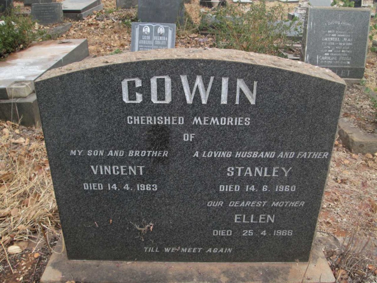 COWIN Ellen -1966 :: COWIN Vincent -1963 :: COWIN Stanley -1960