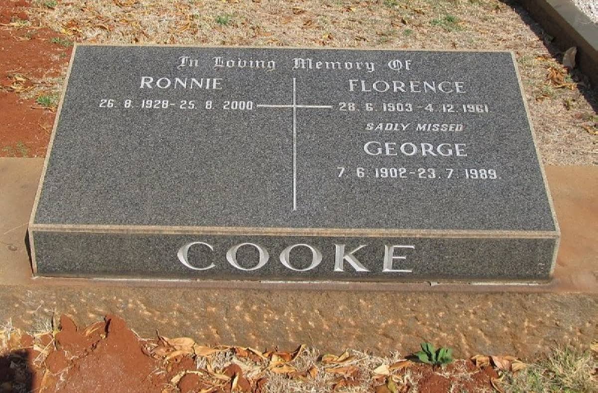 COOKE George 1902-1989 &amp; Florence 1903-1961 :: COOKE Ronnie 1928-2000