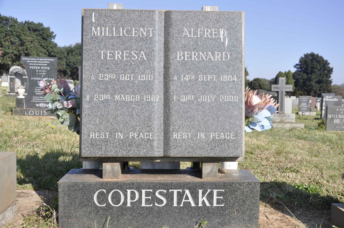 COPESTAKE Alfred Bernard 1904-2000 &amp; Millicent Teresa 1910-1987