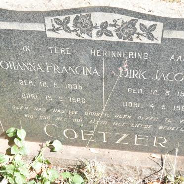 COETZER Dirk Jacobus 1891-1966 &amp; Johanna Francina 1895-1966